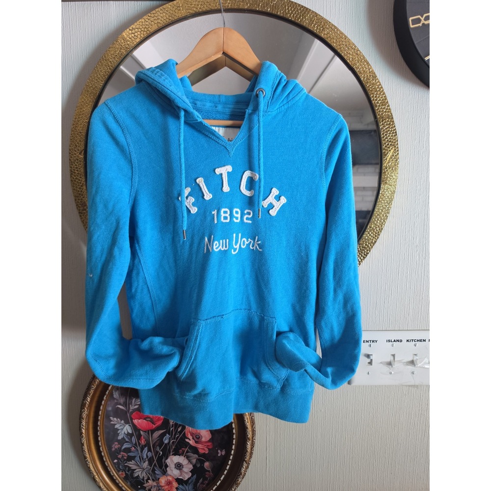 Abercrombie & Fitch Y2K New York Blue teal Hoodie adult medium